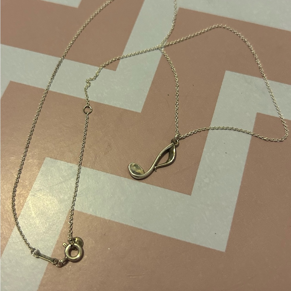 Authentic Tiffany’s Sterling Silver Music Note Necklace